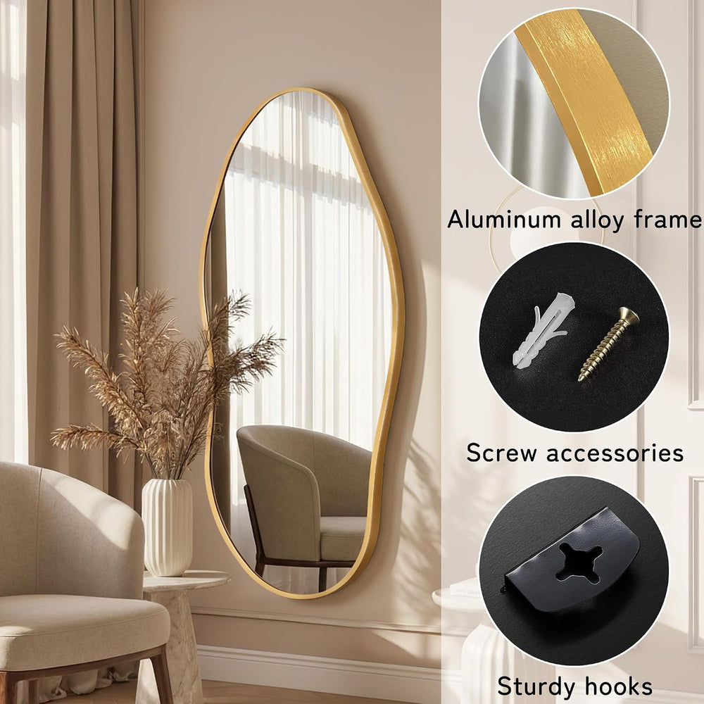 Irregular Full Length Mirror -Gold Mirrors for Wall Home Decor 55"x 23&q...