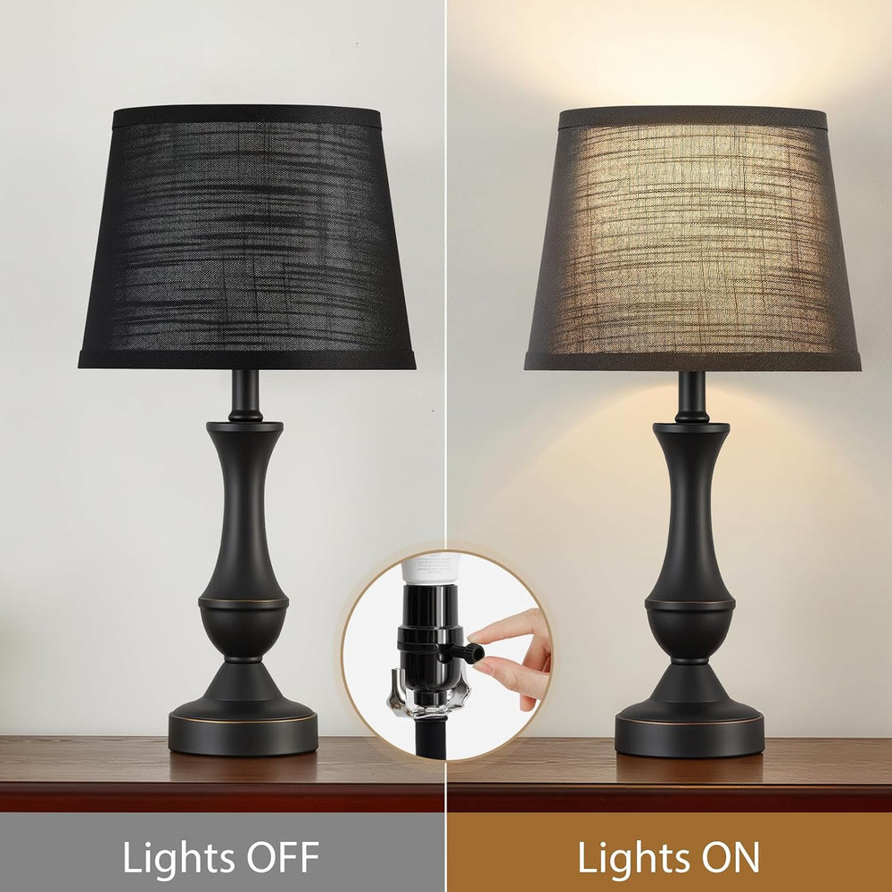 Table Lamp Set of 2, 19" Mordern Bedside Lamps for Living Room & Bed...