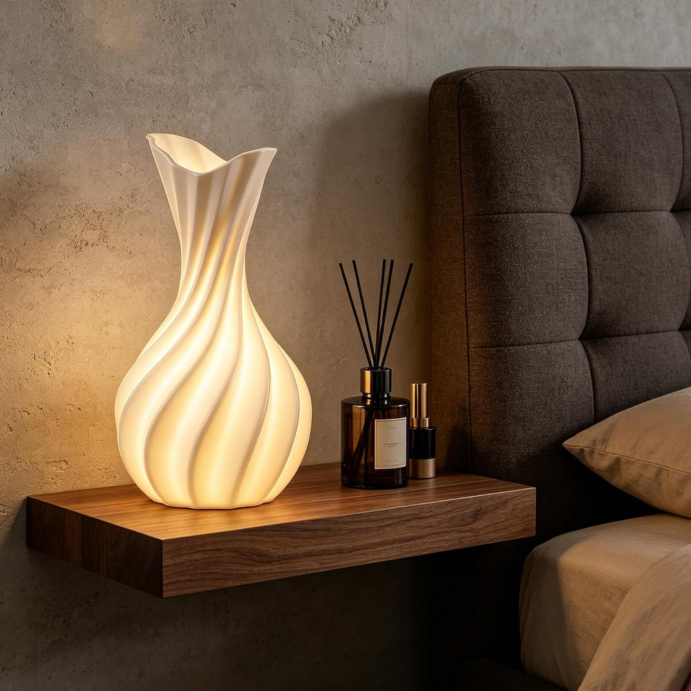 Hamucd Modern Ceramic Decorative Table Lamp for Bedroom Living Room-Vela