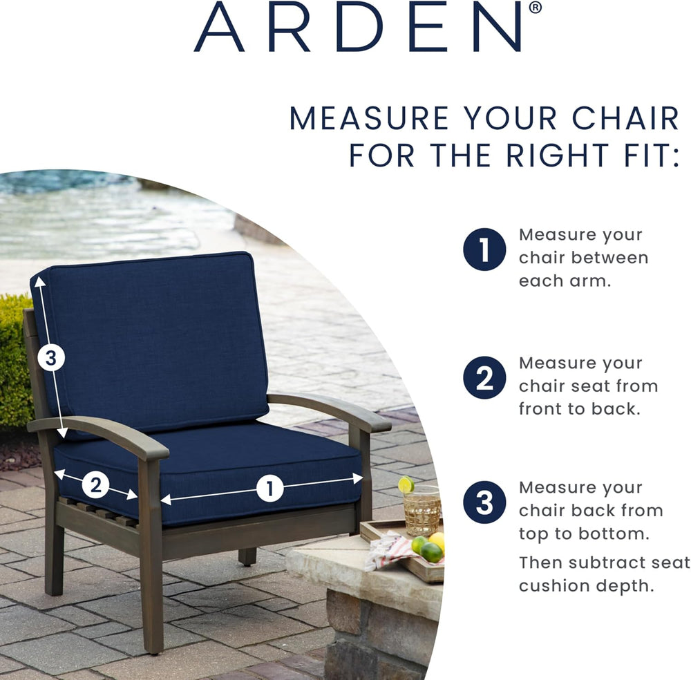 ARDEN Outdoor Dining Chair Cushion, 4-Pack, 20x44, Cobalt Blue