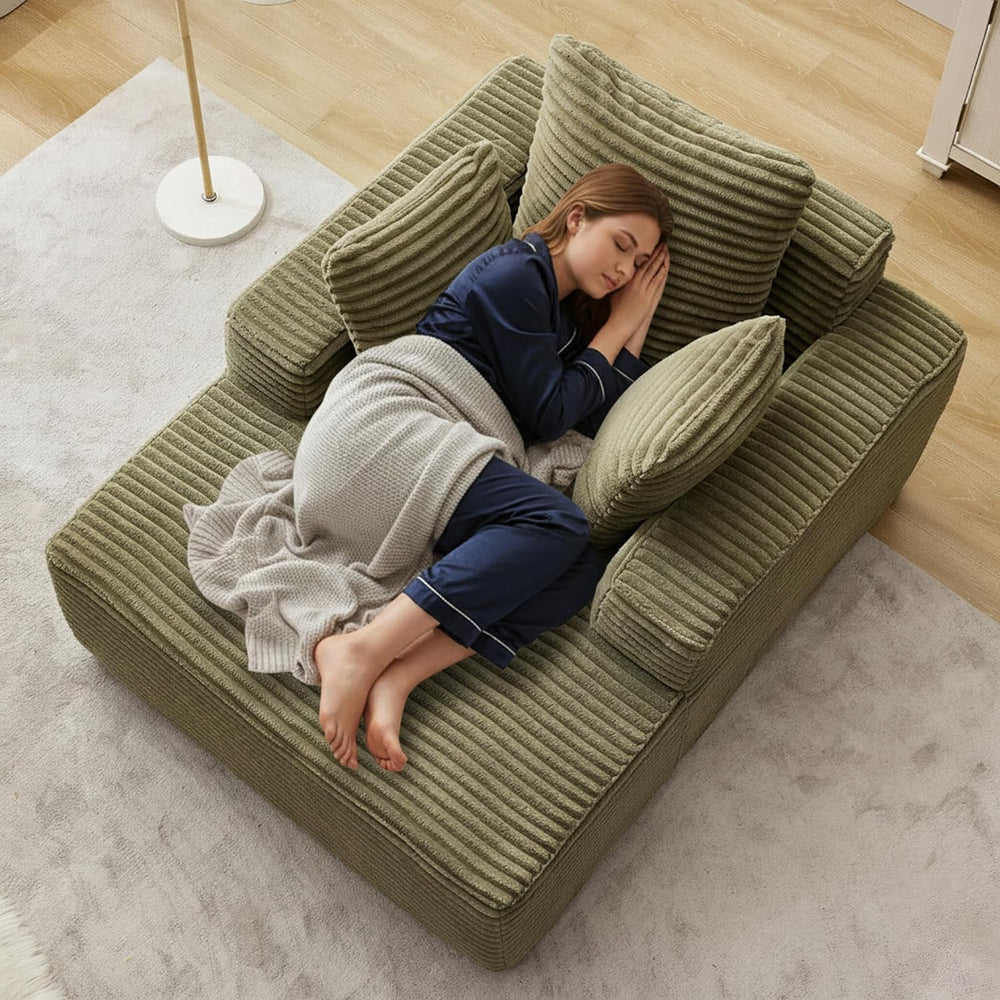 Boneless Couch Chaise Lounge Chair, 54" Oversized Cloud Sofa with Deep S...