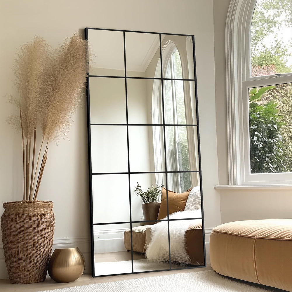 Delma Window Pane Full Length Mirror, 32"x64" Large Window Mirror, ...