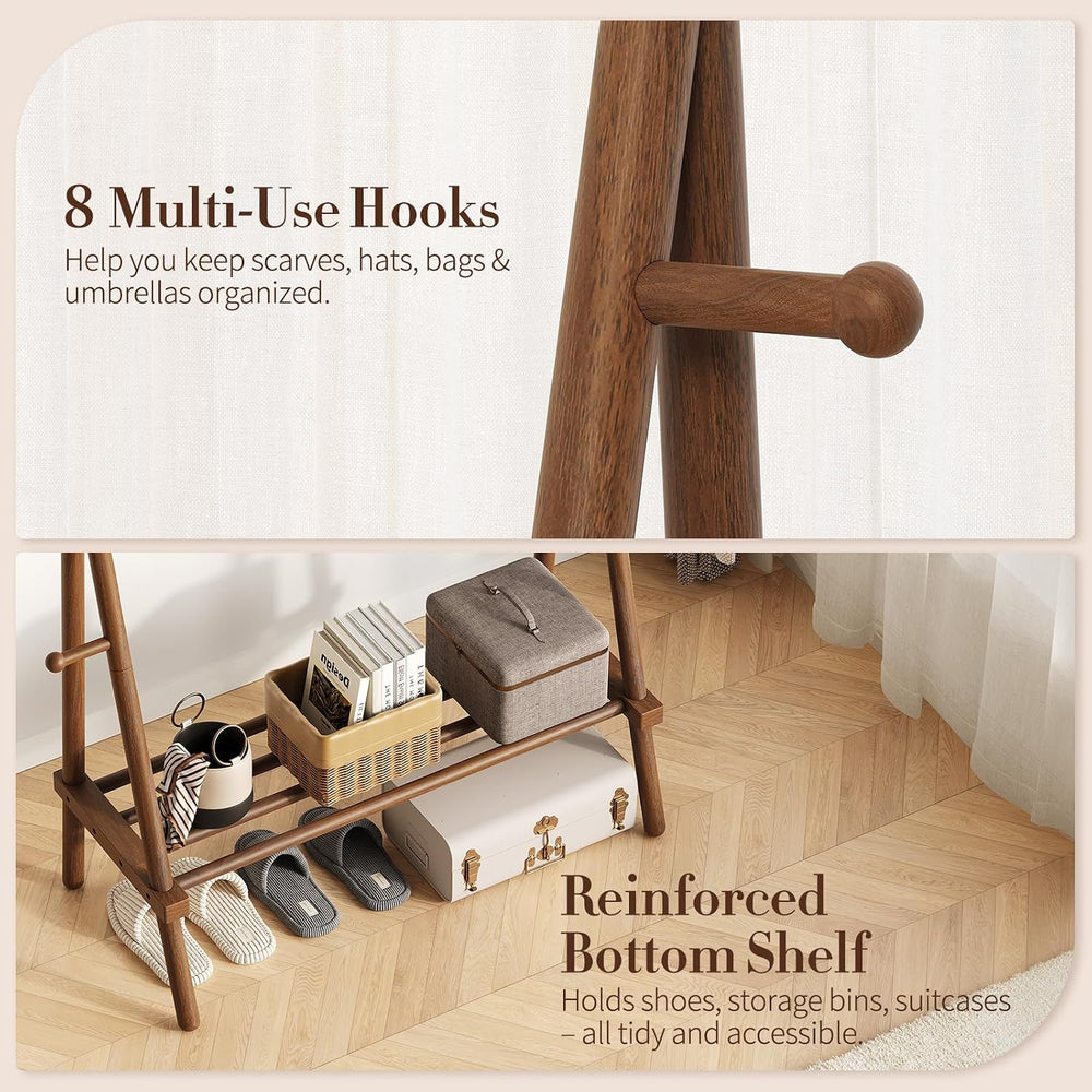 Yoobure Solid Wood Clothes Rack - Heavy Duty Clothing Racks for Hanging Cloth...
