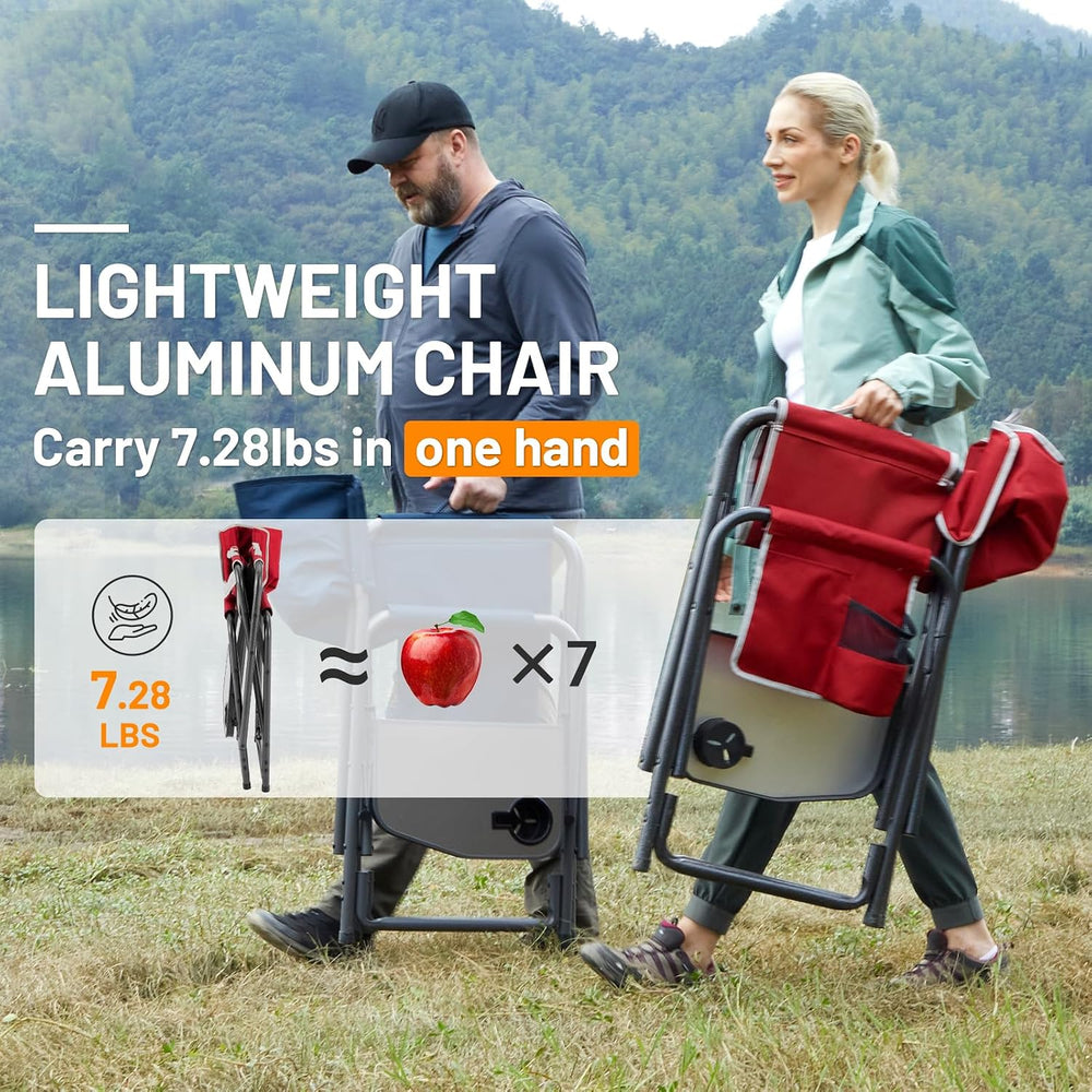 TIMBER RIDGE Lightweight Oversized Camping Chair, Aluminum Directors Chair wi...