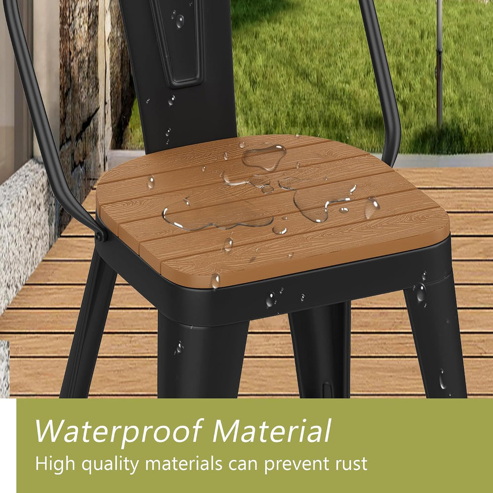 Outdoor Metal Bar Stools Set of 4,26 inch Barstools Counter Height Bar Stool ...