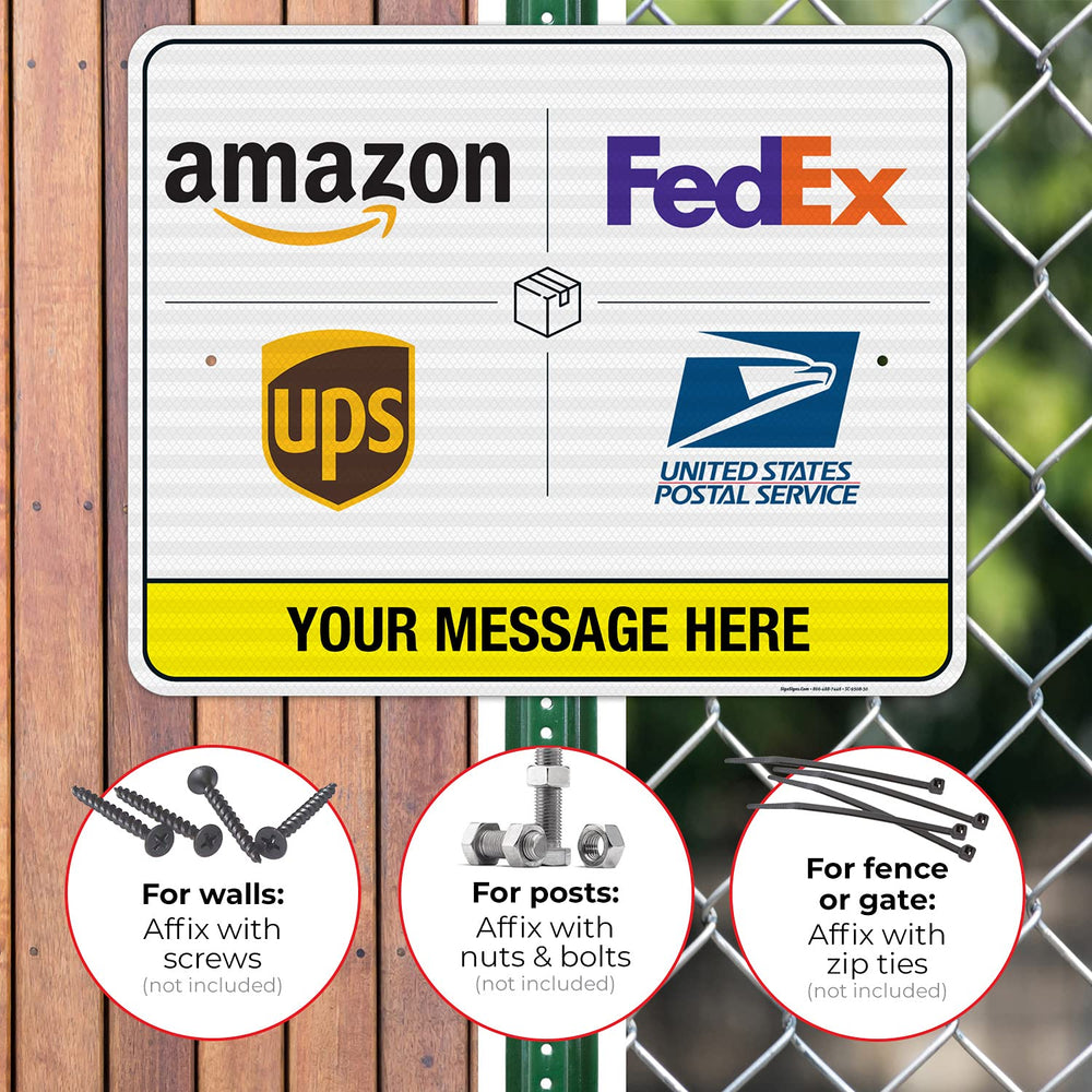 Package Delivery Custom Sign, 24x30 Inches, 3M EGP Reflective .080