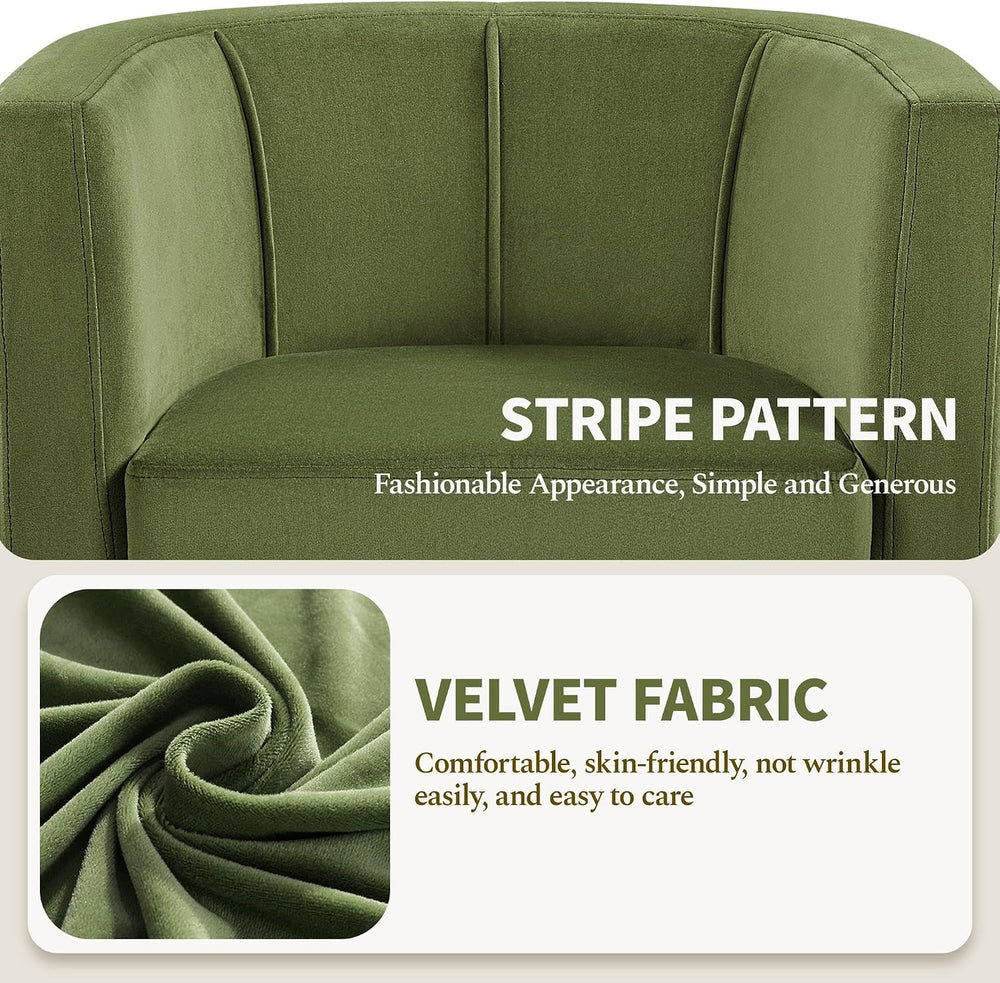 Yaheetech Barrel Accent Chairs Set of 2, Modern Armchairs, Olive Green