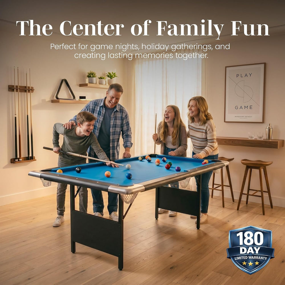 Hathaway Fairmont Folding Pool Table for Family & Home Use Includes Full ...