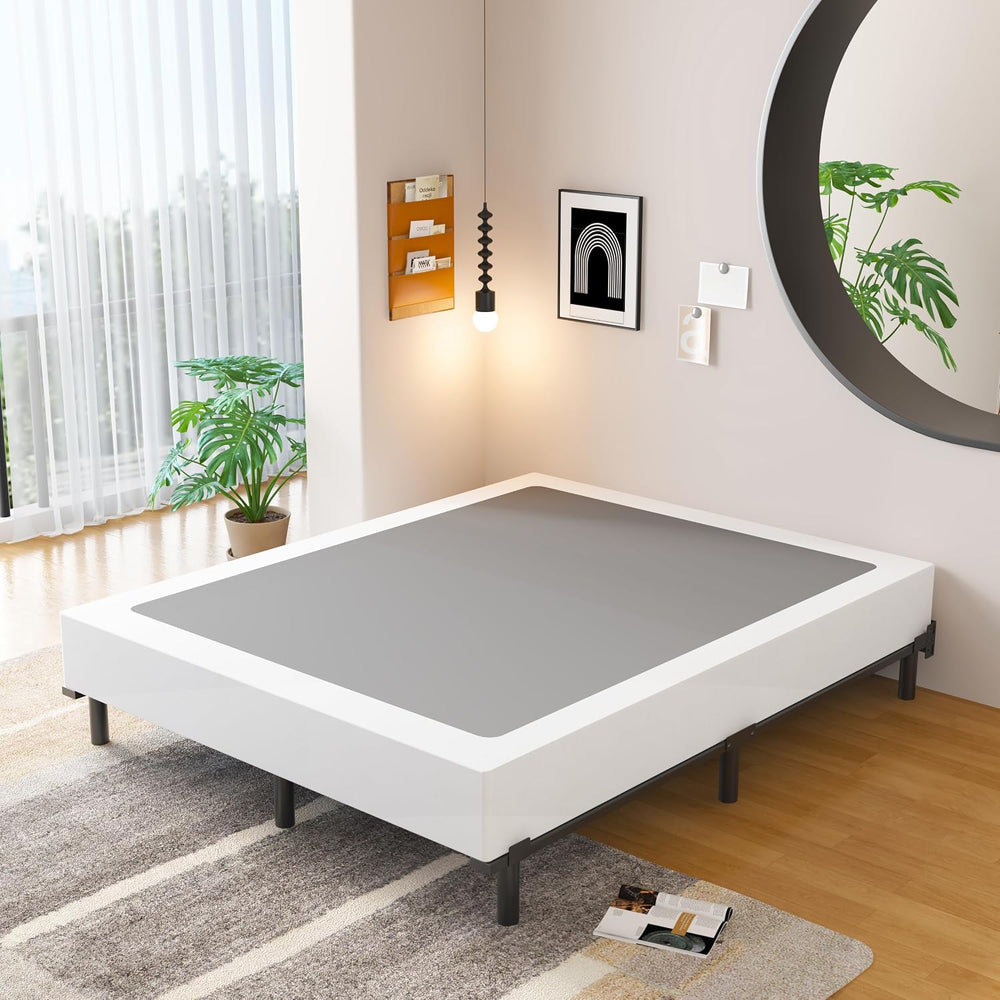EMODA 7 Inch Queen Bed Frame for Box Spring and Mattress, Black