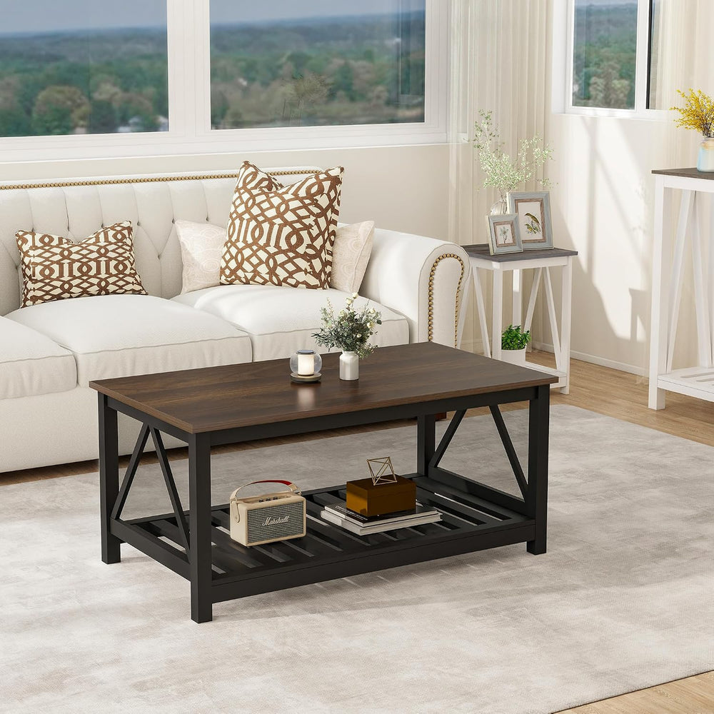 Coffee Table with Storage Small Black Farmhouse Coffee Table for Livingroom