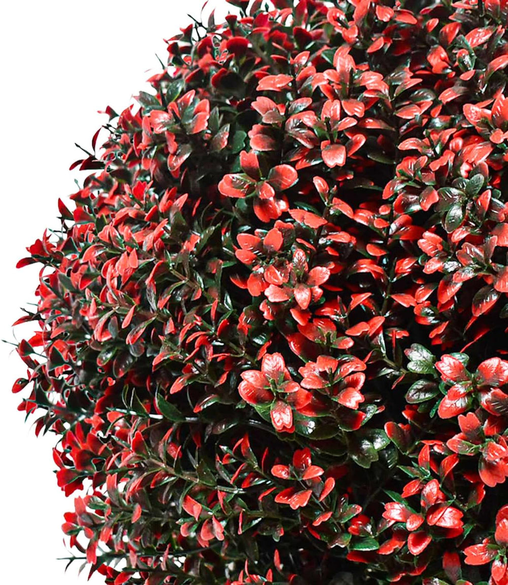 2 Pack 24" Artificial Fall Boxwood Topiary Balls with Ground Spikes, UV ...