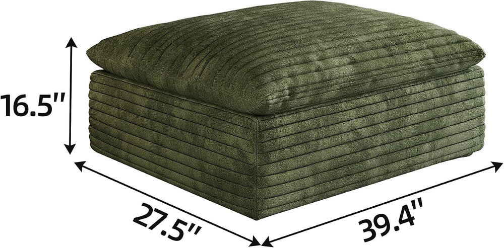 LUCKHAO 39.4" Ottoman Seat, Corduroy Upholstered Deep Seat, Comfy Cloud ...