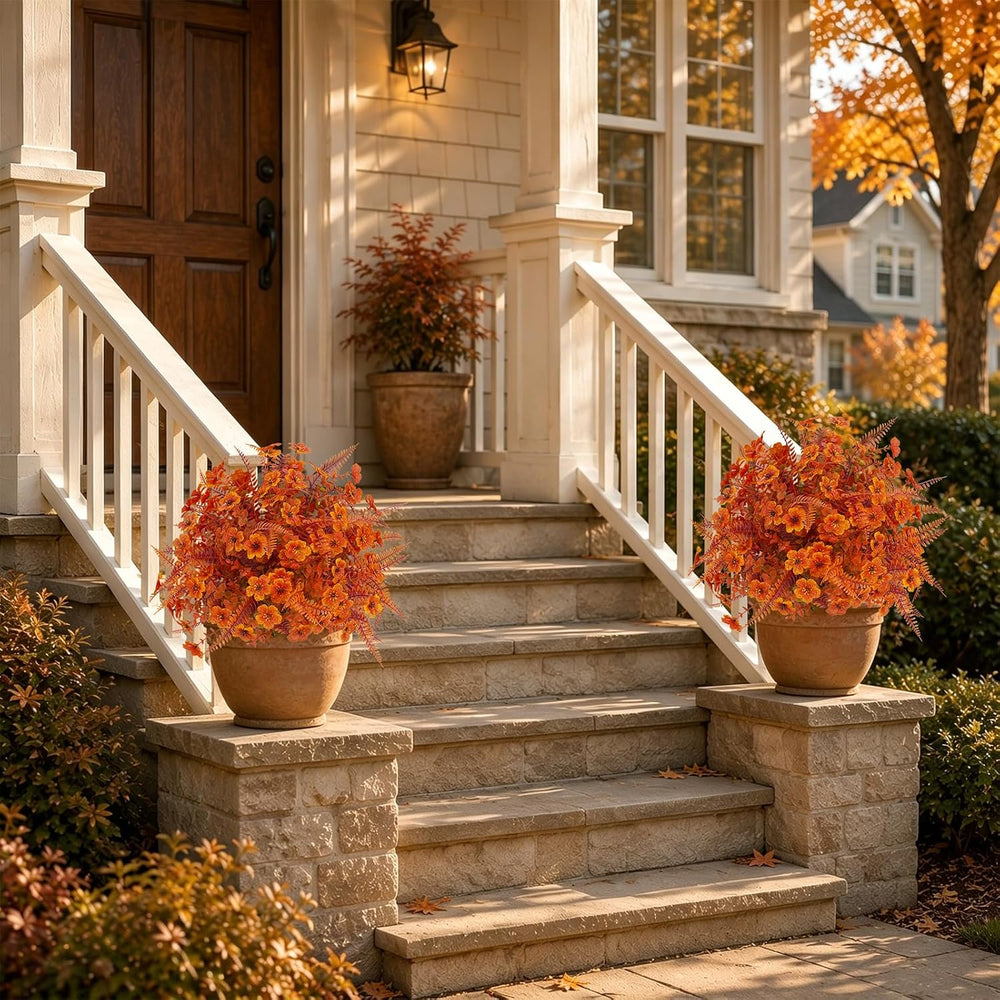 24" Fall Artificial Topiary Ball Flowers with Ground Spike,2 Pack