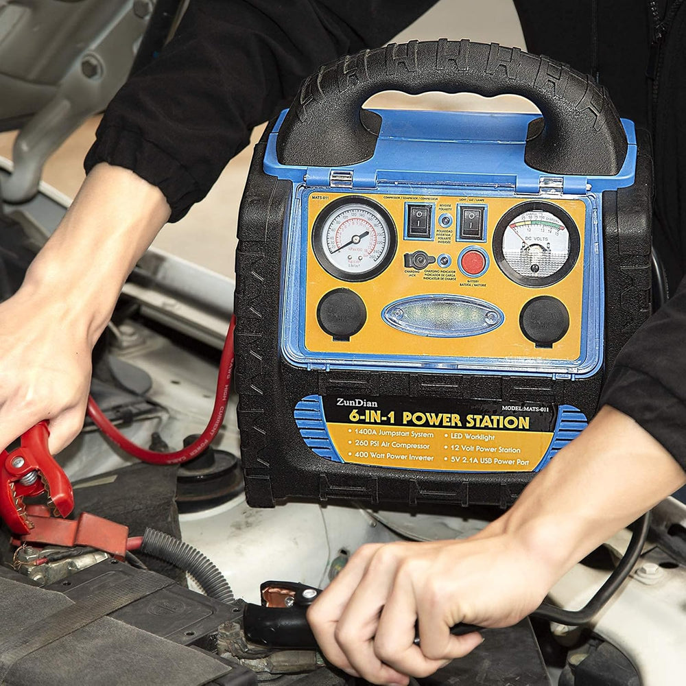 Car Jump Starter with Air Compressor, 1800A Battery Booster Pack for Up to 8....