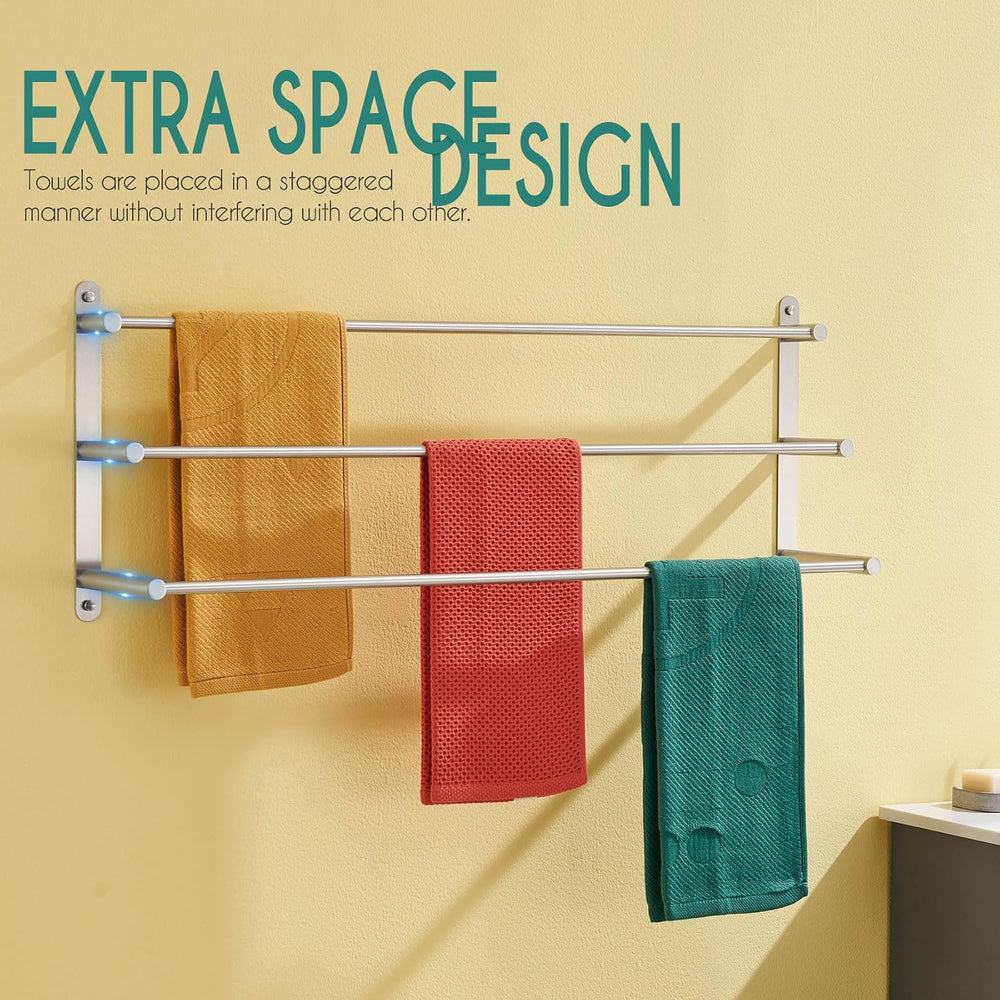KOKOSIRI Bath Towel Bars 32'' Bathroom 3-Tiers Ladder Towel Rack Wall...