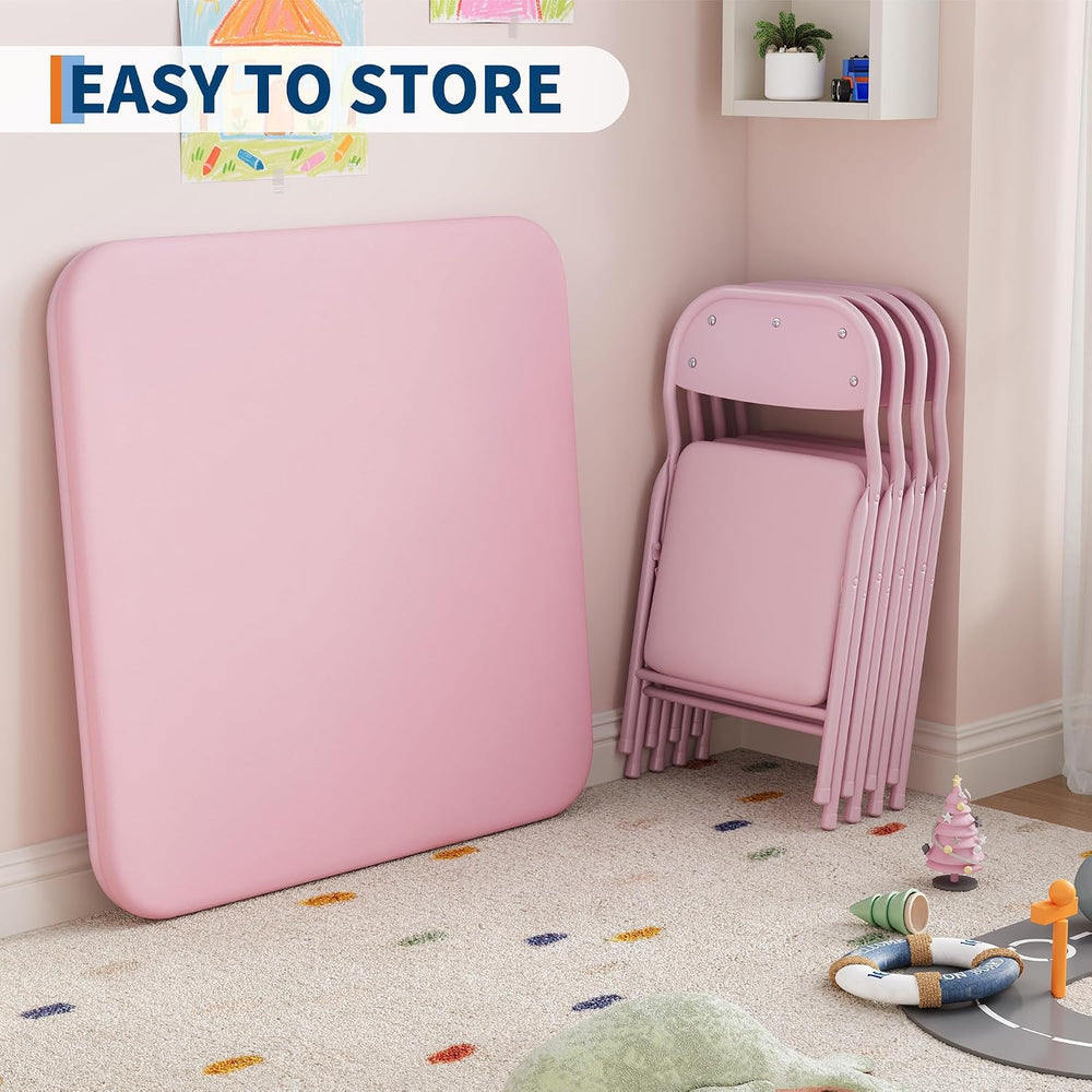 Garvee 5-Piece Folding Table and Chairs for Boys and Girls