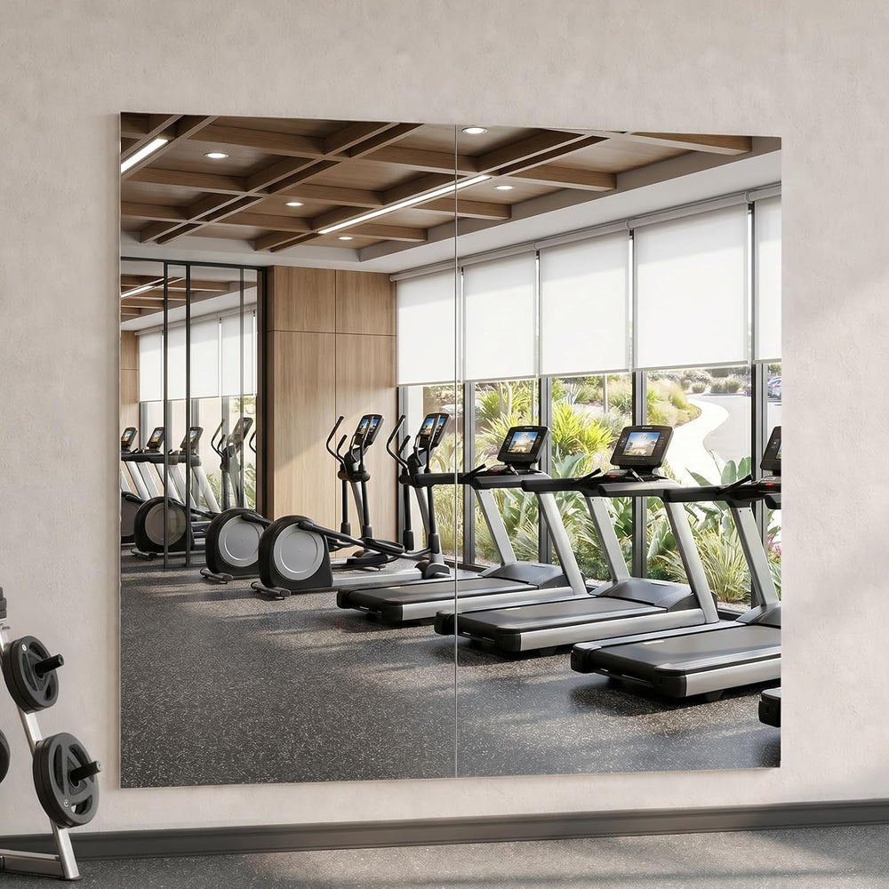 brisafe Gym Mirror, 60"x36" 2-Pack Magnetic No-Drill Wall Mirror