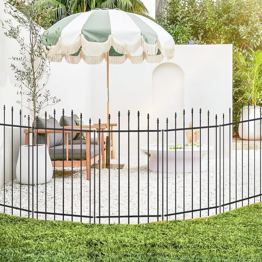 42” x 12’ No-Dig Metal Garden Fence with Stakes, Panels Fencing for Dogs