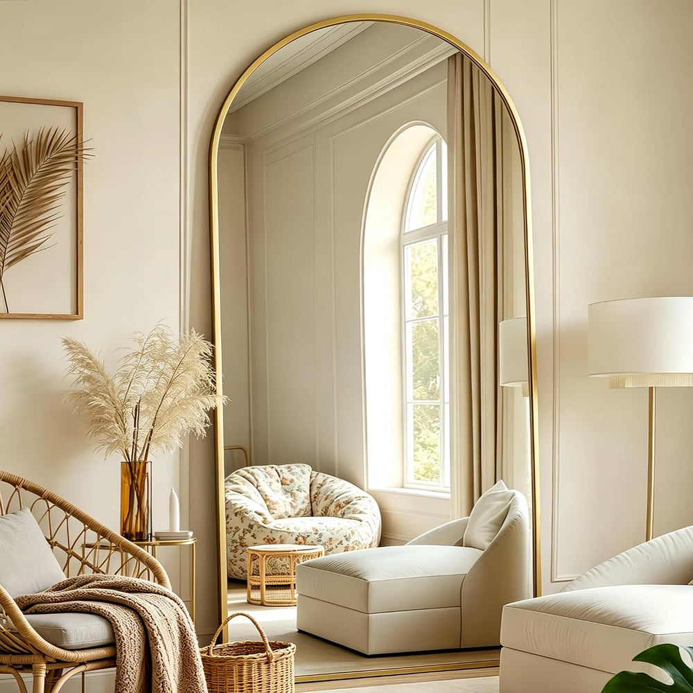 Prywot Arched Full Length Mirror, 70"x26" Free Standing Floor Mirro...