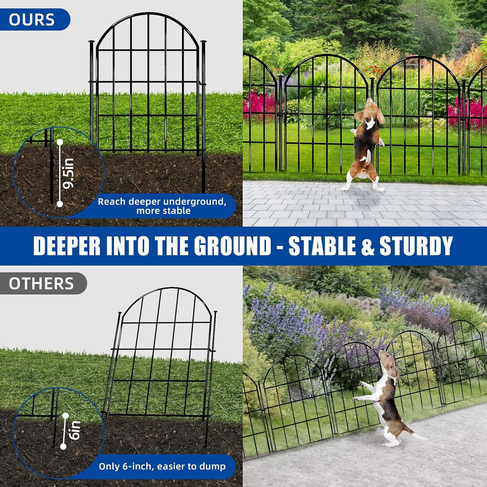 17in X 28ft Decorative Garden Fence, 26 Panels Rustproof Metal No Dig Fence, ...