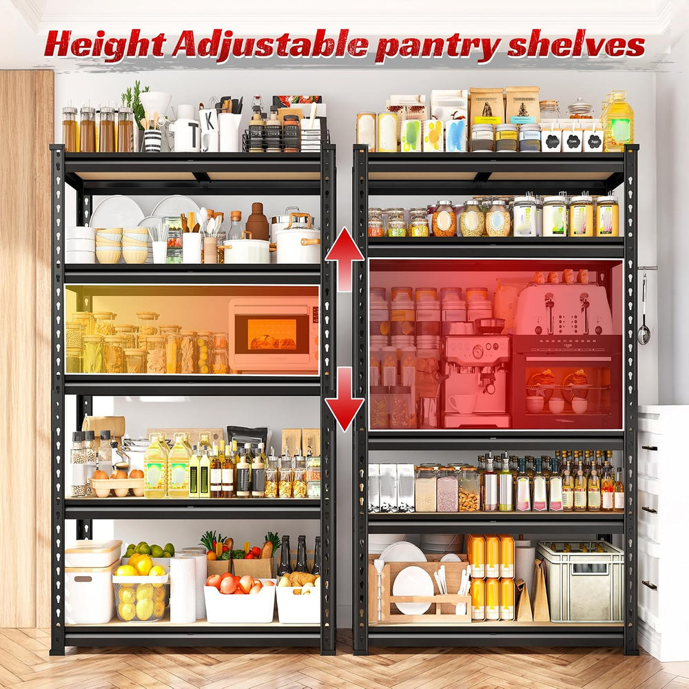 REIBII 4 Pack Garage Shelving,5-Tier Storage Shelves for Warehouse