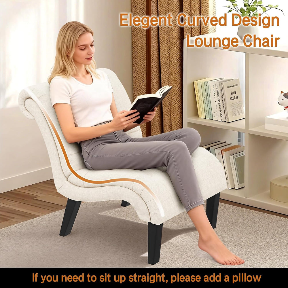 Accent Chair Set of 2 Upholstered Living Room Chairs Armless