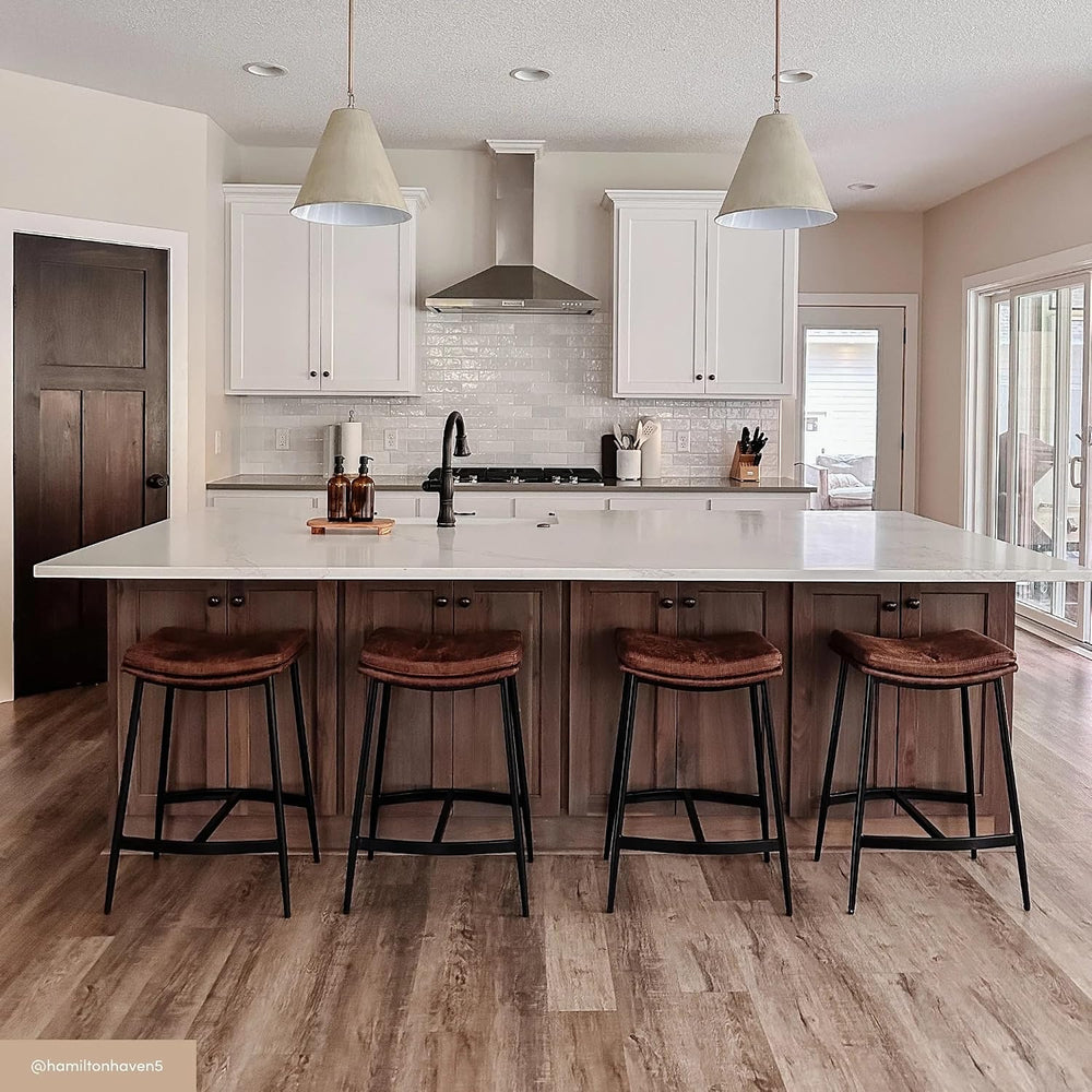 Nathan James Arlo Modern Backless Upholstered Kitchen Counter Bar Stool with ...