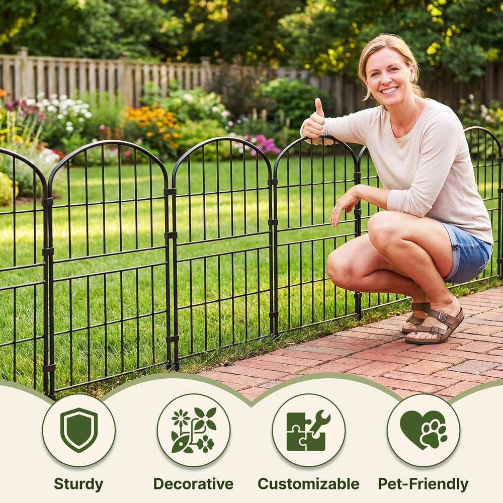 KIMAZO 32.5in (H) x 10ft (L) Tall Decorative Garden Fence - 7 Pack Garden Fen...