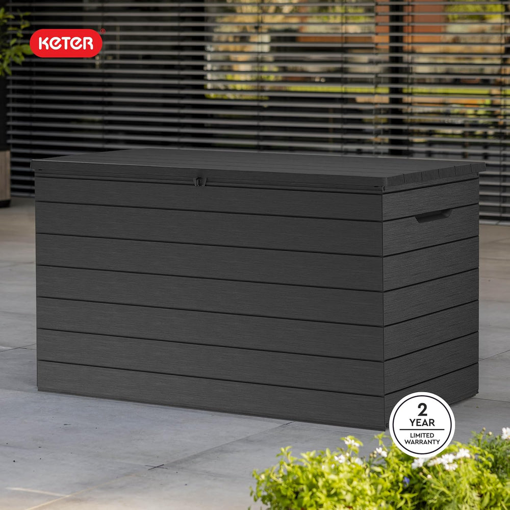 Keter Astoria 150 Gal Outdoor Storage Box for Patio and Pool Accessories