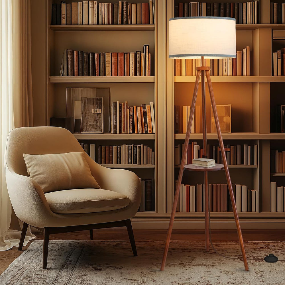 EOEYYOYB Floor Lamps for Living Room, Modern Standing Lamp with Shelf, 3 Colo...
