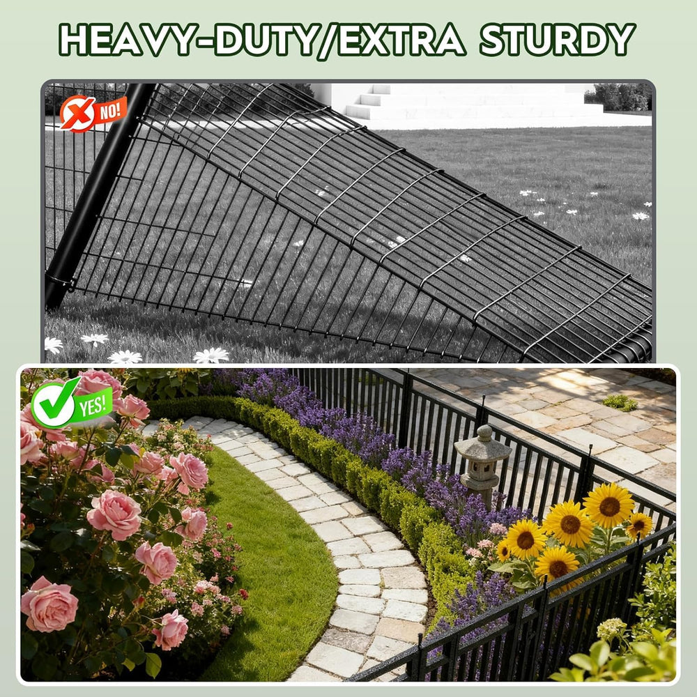 Garden Fence 40in (H) x 108ft (L), 42 Panels + 6 Gates, Durable Outdoor Yard ...