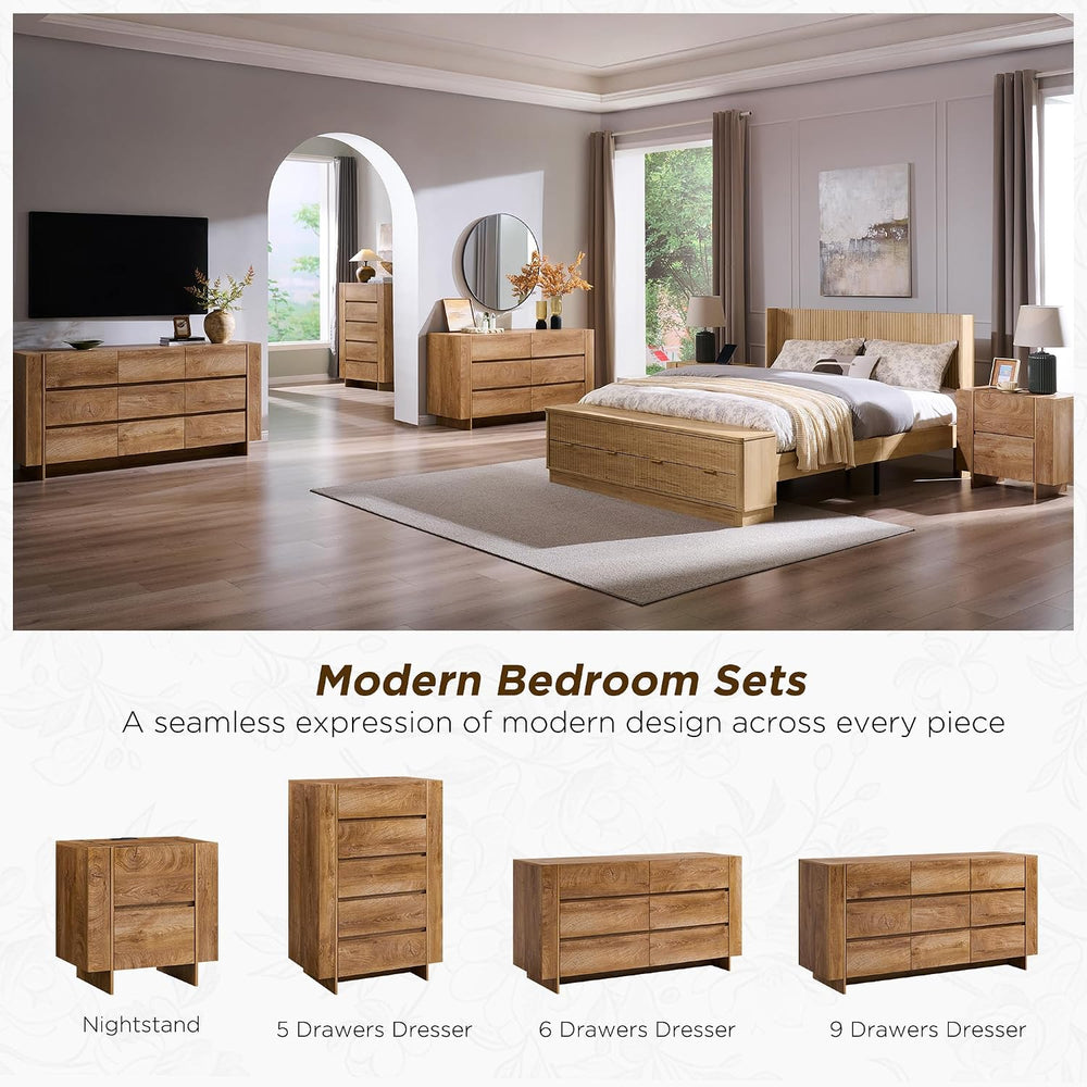 OKD 60" Modern 6 Drawer Dresser for Bedroom, 20" Depth for More Sto...
