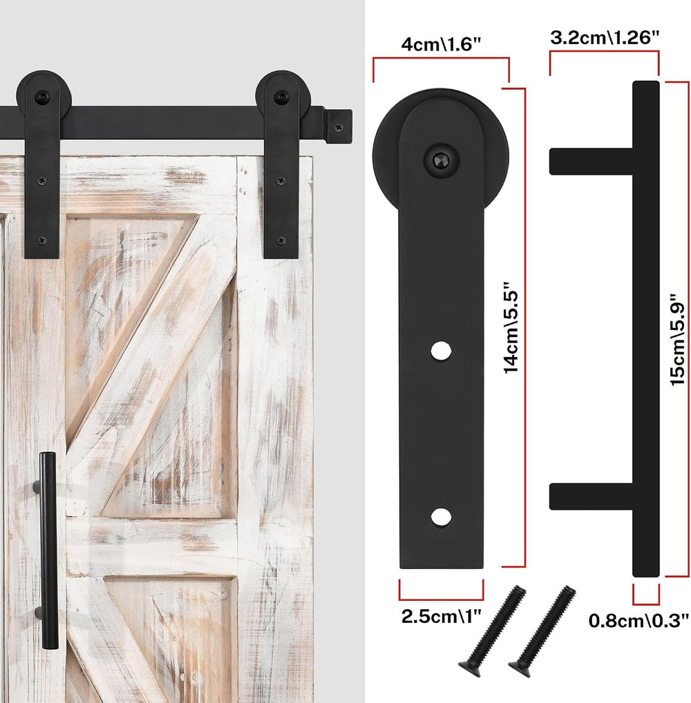 COGOOD Farmhouse Barn Door Mirror - 37" x 26" Wall Mirror Rustic White