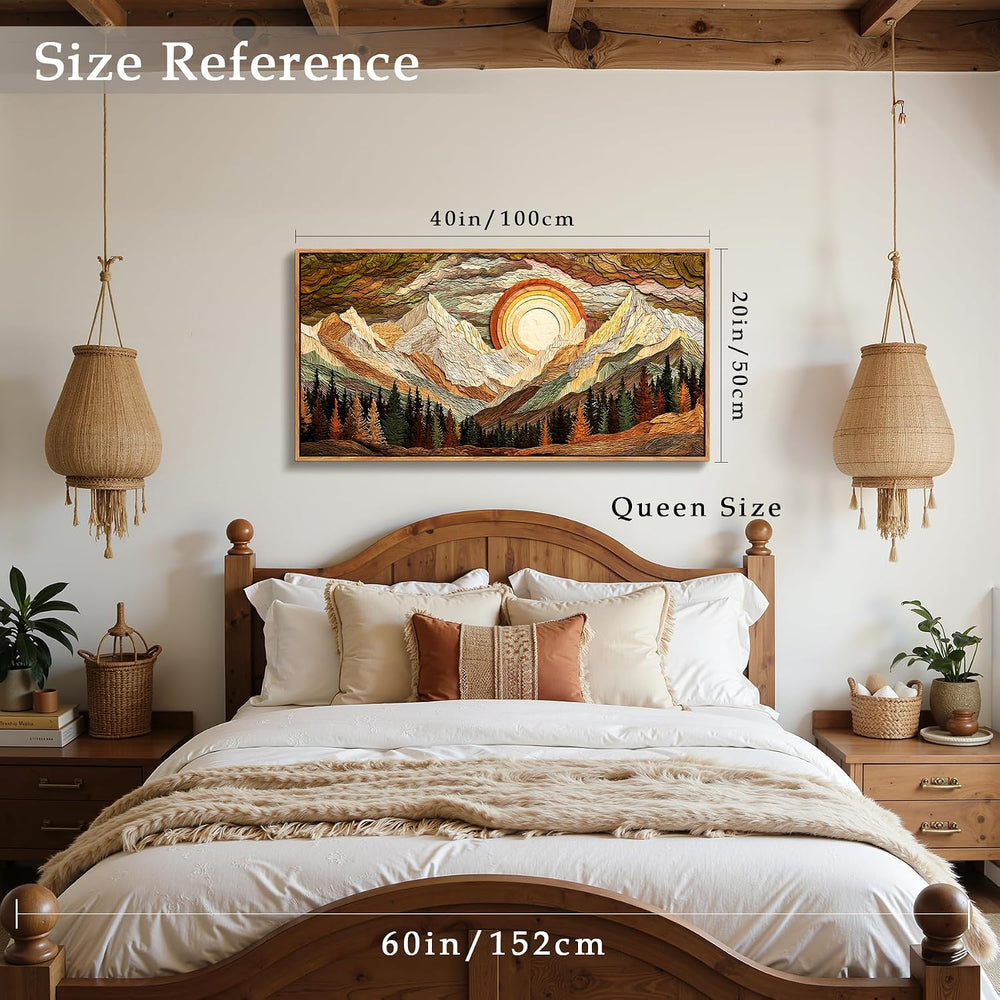 imjiayu Abstract Mountain Wall Art Boho Large Framed Wall Decor 20"x40&q...