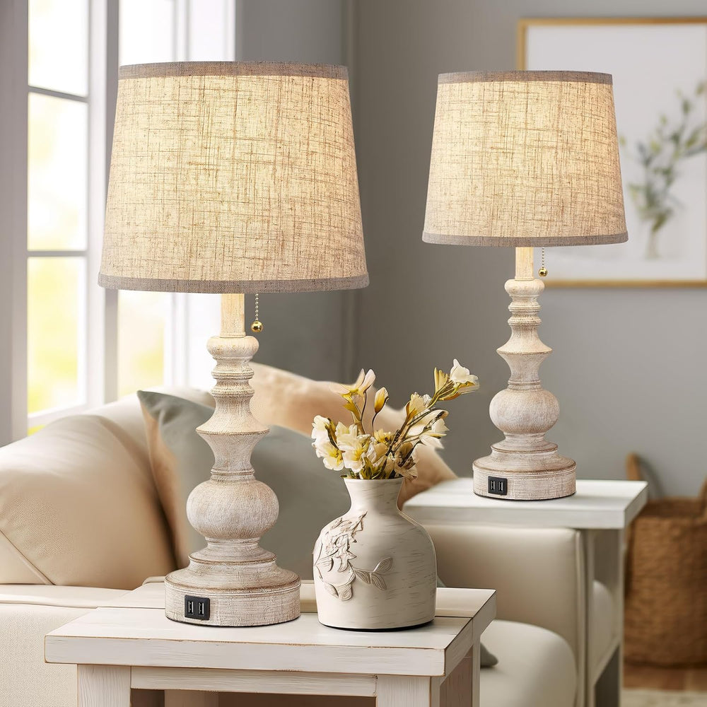 Drawealth Table Lamps for Bedrooms Set of 2 Farmhouse Bedside Lamps for Night...
