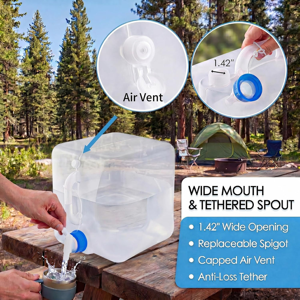 BPA-Free Collapsible Water Container with Spigot, 4-Pack 5.3 Gallon
