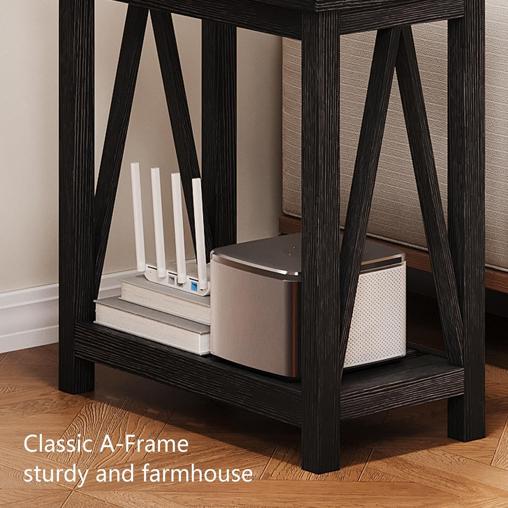 ChooChoo Farmhouse End Table Set of 2, Narrow Side Table