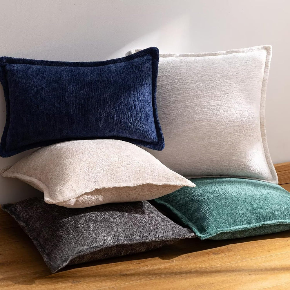 Decorative Throw Pillow Covers 22x22 Chenille Boho Pillowcase