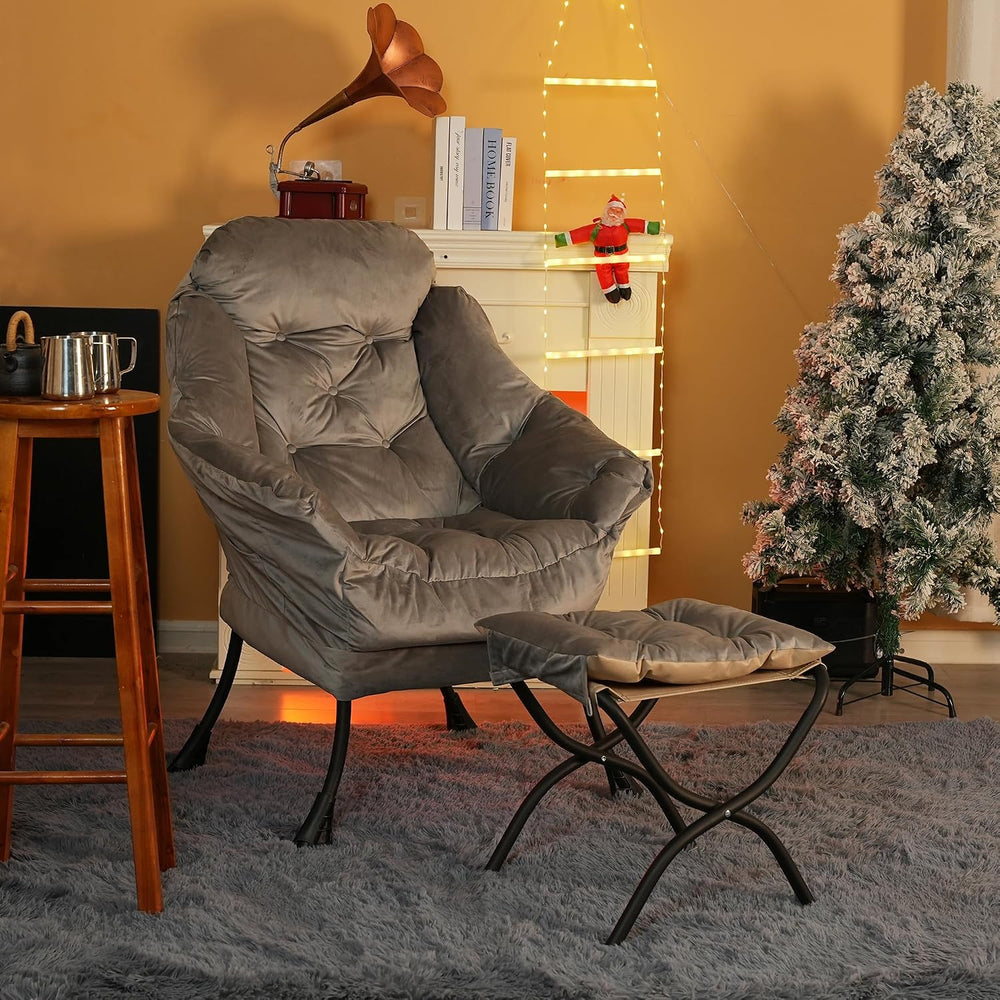Kokel Lazy Chair with Folding Ottoman,Living Room Chairs, Accent Contemporary...