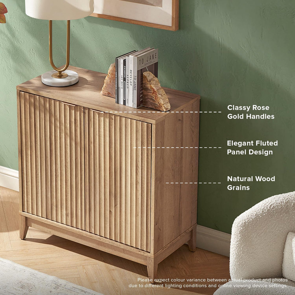 mopio Brooklyn Storage Cabinet, Sideboard, Credenza (Oak, Single)