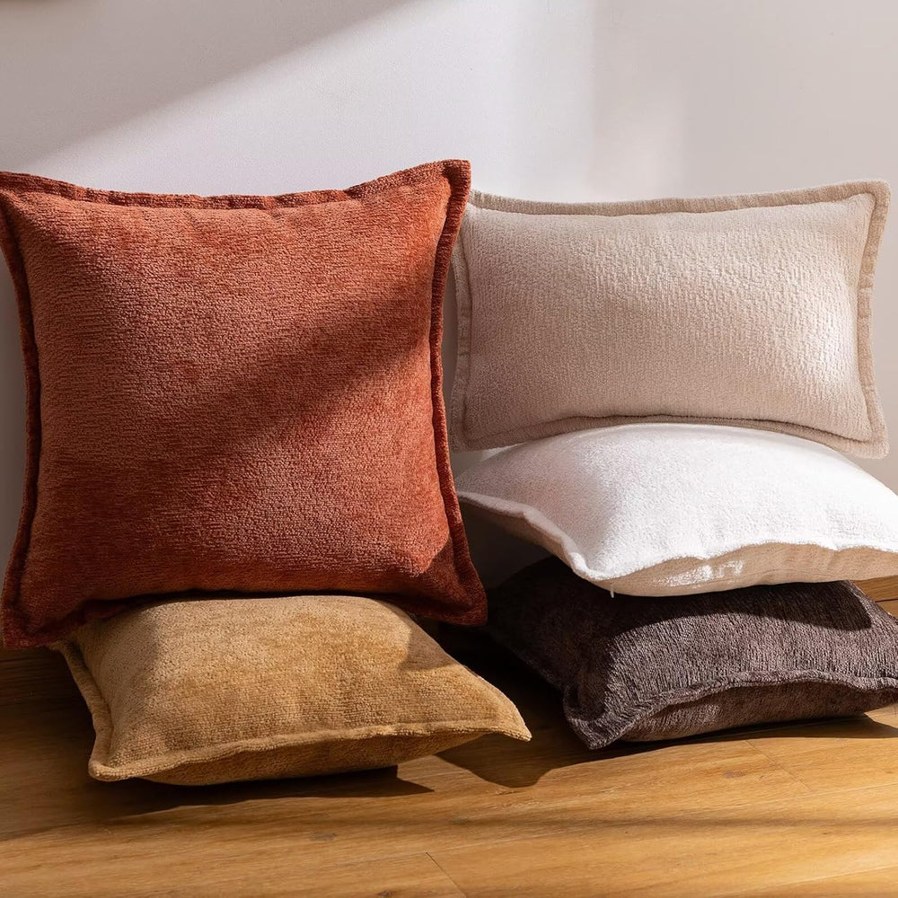 Decorative Throw Pillow Covers 24x24 Chenille Boho Pillowcase