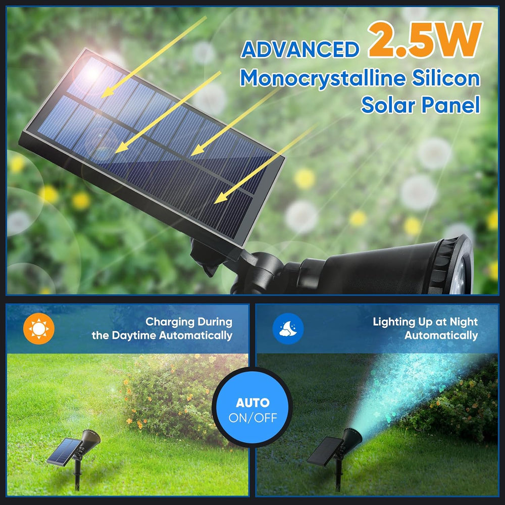 KEV RGB Solar Spot Lights Outdoor Waterproof,Multicolor,4‑Pack
