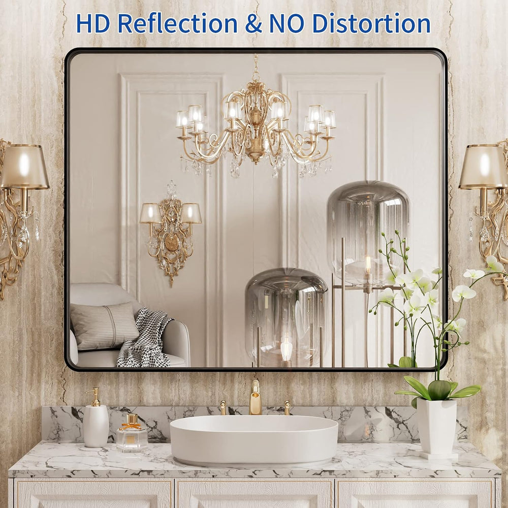 WEER Bathroom Vanity Mirror Black 36X30 Inch