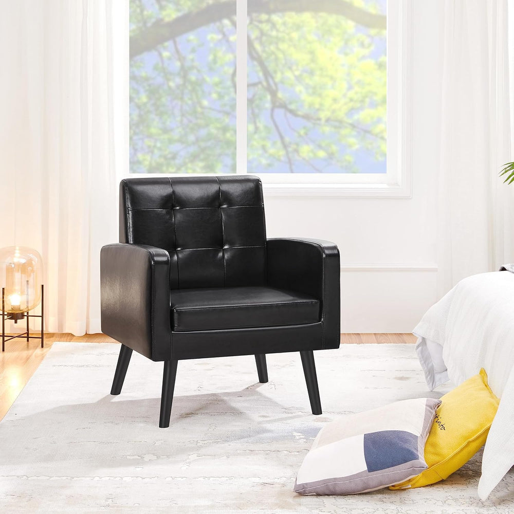 Yaheetech Mid Century Accent Chair Living Room Chair Retro Black