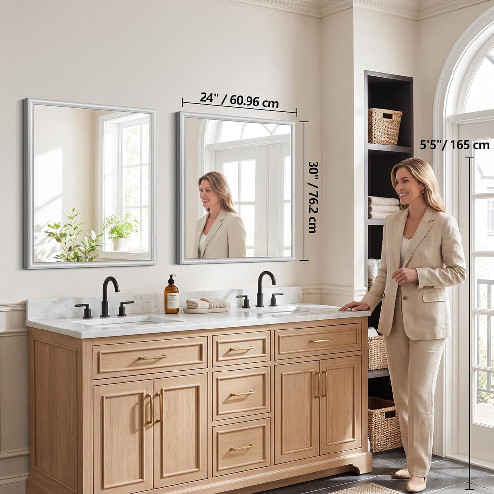 FORBATH Bathroom Mirror for Over Sink, 24x30 Inch Silver Vanity Mirror
