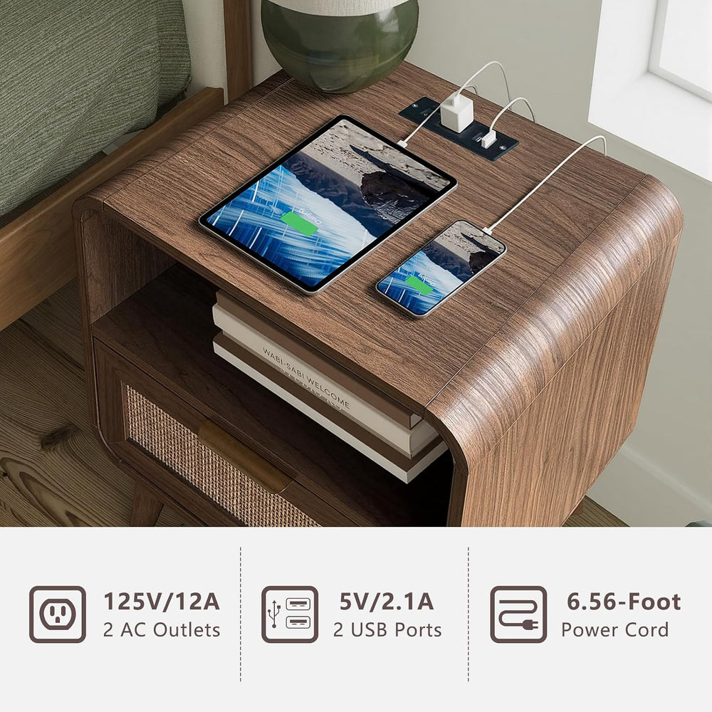 FORTUNETEC Dresser and Nightstand Sets, 3 Piece Bedroom Set, Walnut