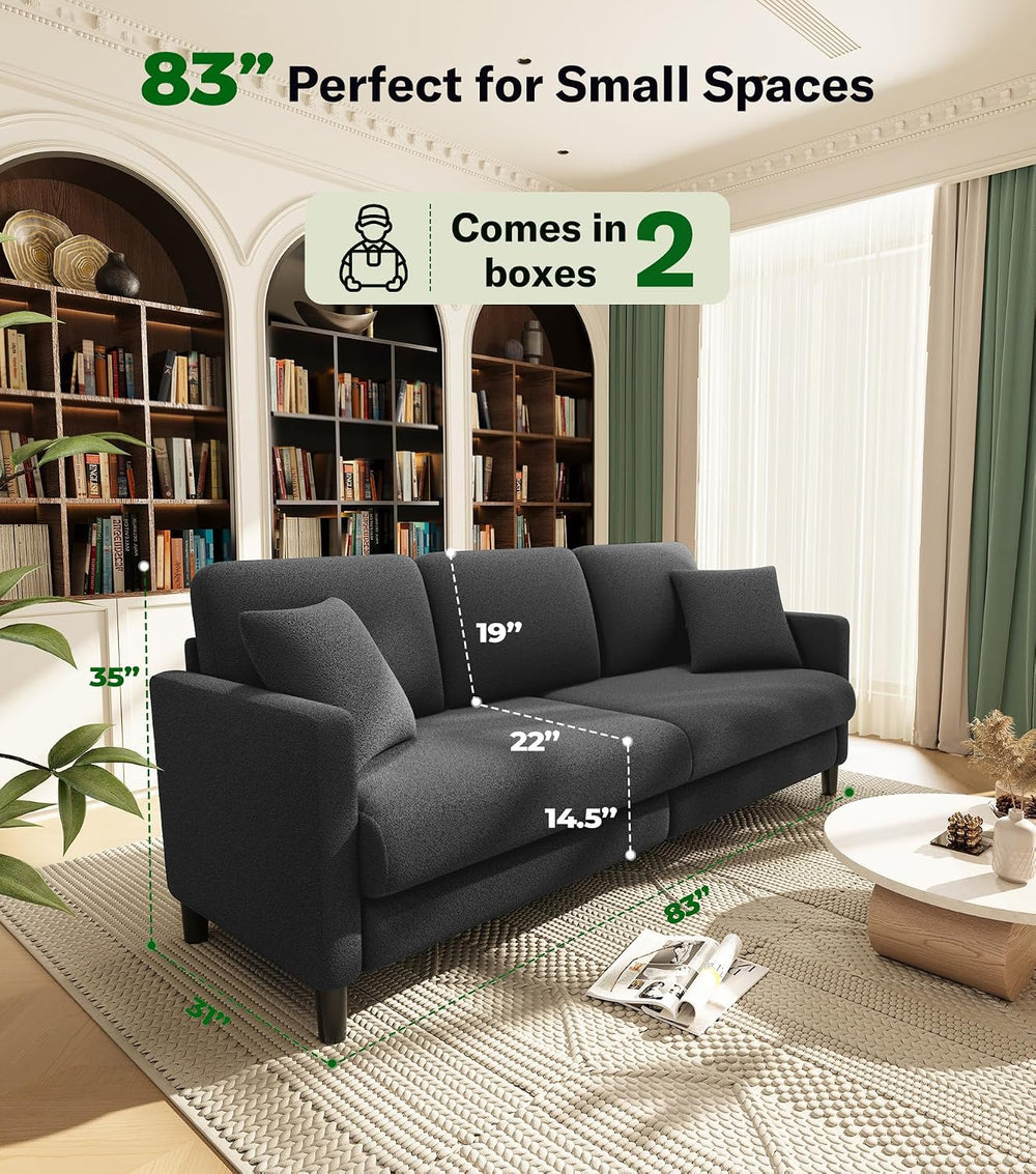 Welzona Couches for Living Room, 83"Teddy Sofa Couch, Sofas for Living Room