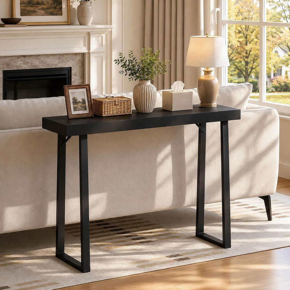 SLEEPING LAMB 36 Inch Small Entryway Table, Black Console Table for Hallway