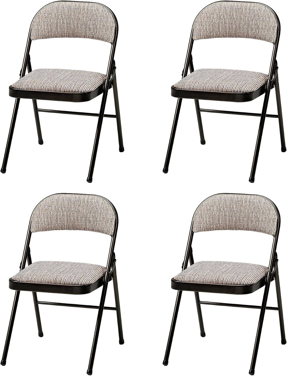 Sudden Comfort Deluxe Padded Folding Dining Chairs, Cinnabar/Motif, 4 Pack