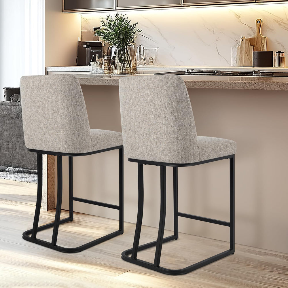 Counter Height Bar Stools Set of 2, 24 Inch Seat Height Bar Chairs for Kitche...
